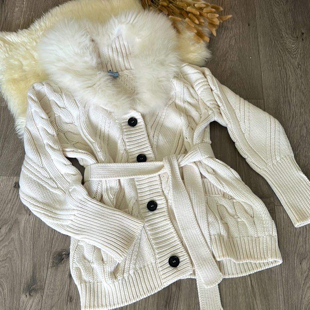 Prada Cashmere Cardigan Fur IT 44 US 12